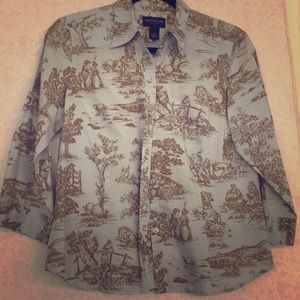 Ann Taylor Petites Print Shirt.